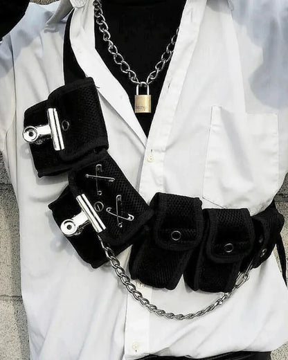 Chic Crossbody Chest Pack -  chest pack - Chic Black Crossbody Chest Pack for Everyday Use