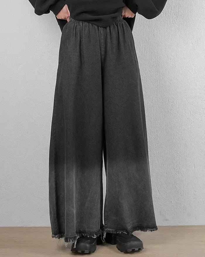 Chic Denim Hakama Pants for Women -  modern hakama style - Chic Denim Hakama Pants for Stylish Women