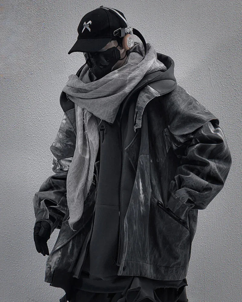 Chic Distressed Duo Jacket -  distressed jacket - Chic Distressed Duo Jacket for Everyday Wear