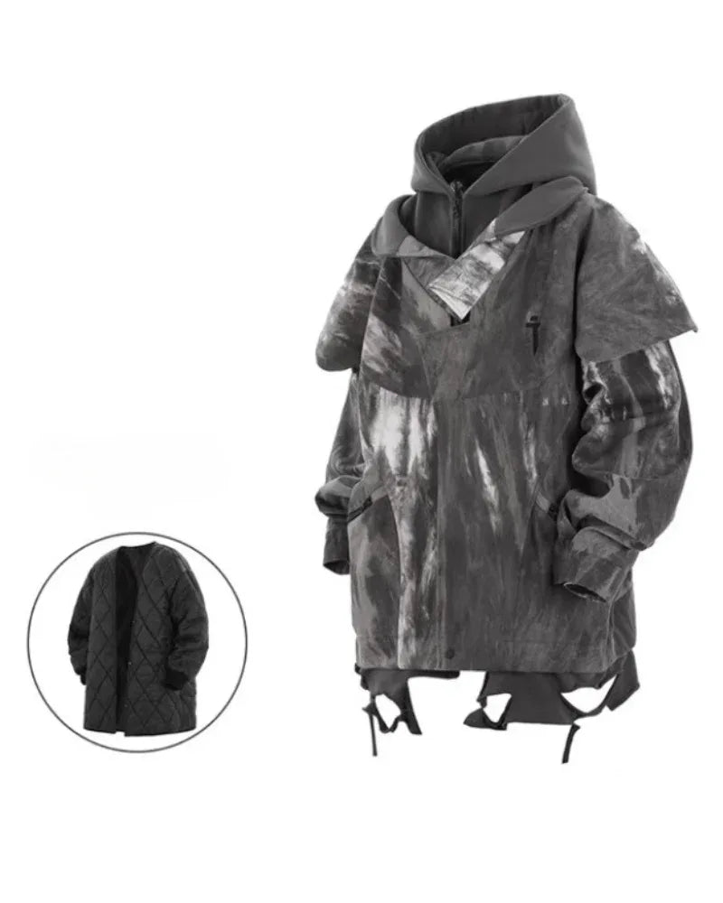 Chic Distressed Duo Jacket - techwear jacket - Chic Distressed Duo Jacket for Everyday Wear