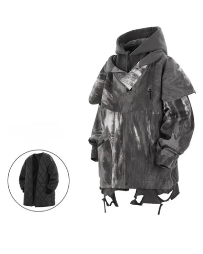 Chic Distressed Duo Jacket - techwear jacket - Chic Distressed Duo Jacket for Everyday Wear