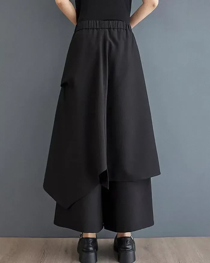 Chic Double-Layered Hakama Pants -  chic pants - Stylish Double-Layered Hakama Pants for Women
