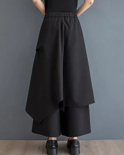 Chic Double-Layered Hakama Pants -  chic pants - Stylish Double-Layered Hakama Pants for Women