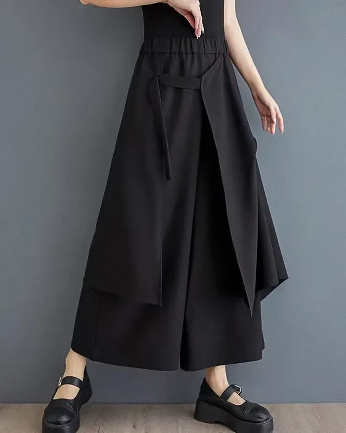 Chic Double-Layered Hakama Pants -  double layered - Stylish Double-Layered Hakama Pants for Women