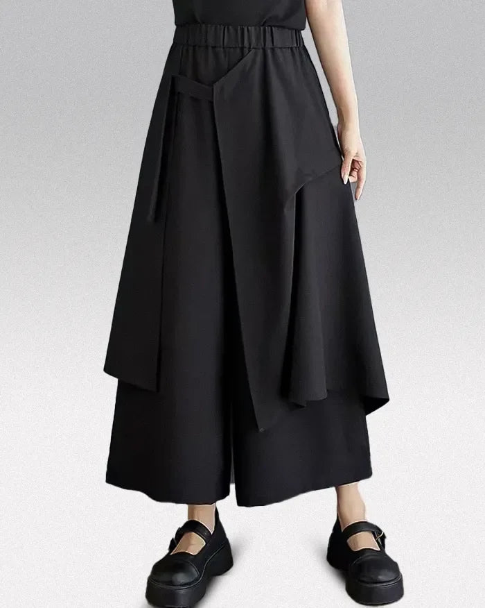 Chic Double-Layered Hakama Pants - hakama pants - Stylish Double-Layered Hakama Pants for Women