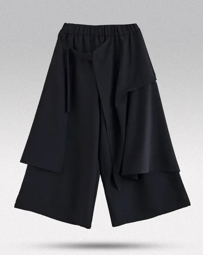 Chic Double-Layered Hakama Pants - versatile style pants - Stylish Double-Layered Hakama Pants for Women
