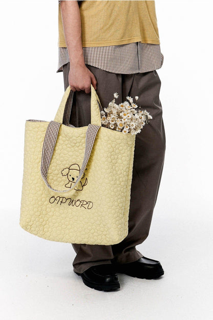 Chic Double-Sided Quilted Tote - double-sided tote - Reversible Quilted Tote Bag for Stylish Storage
