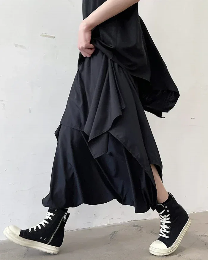 Chic Drop Crotch Pants -  casual wear - Bold Drop Crotch Pants for Unique Style
