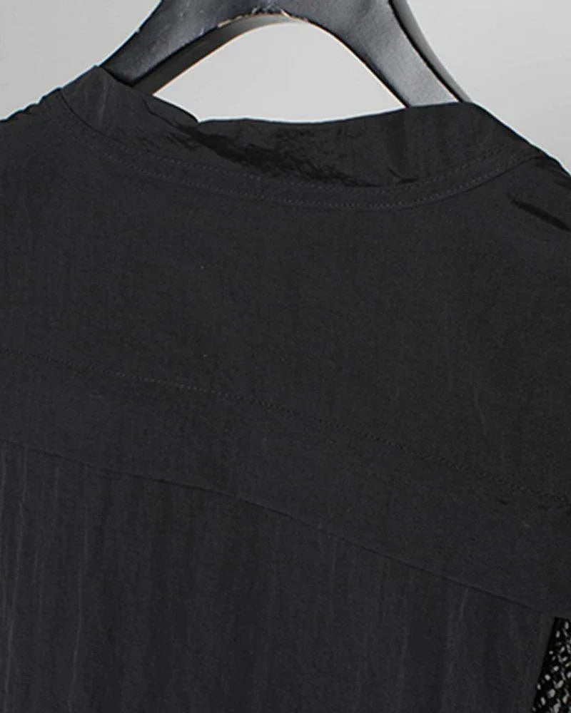 Chic Fishnet Cargo Vest -  urban style - Trendy Fishnet Cargo Vest for Urban Style