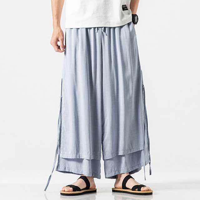 Chic Flowing Wide-Leg Trousers -  hakama pants - Chic Casual Wide-Leg Trousers for Comfort