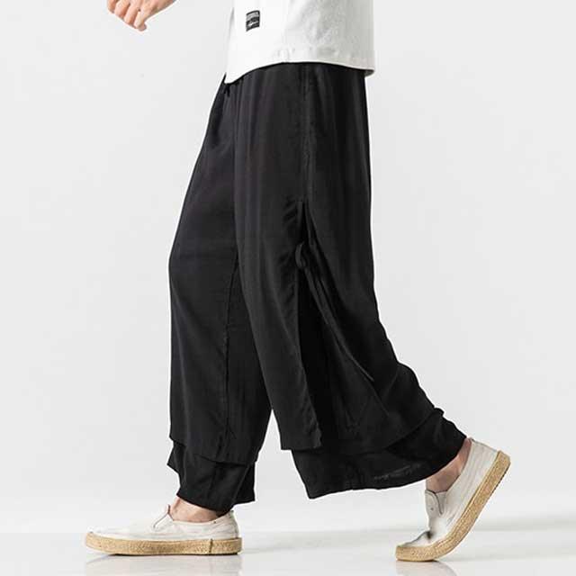 Chic Flowing Wide-Leg Trousers -  martial arts pants - Chic Casual Wide-Leg Trousers for Comfort