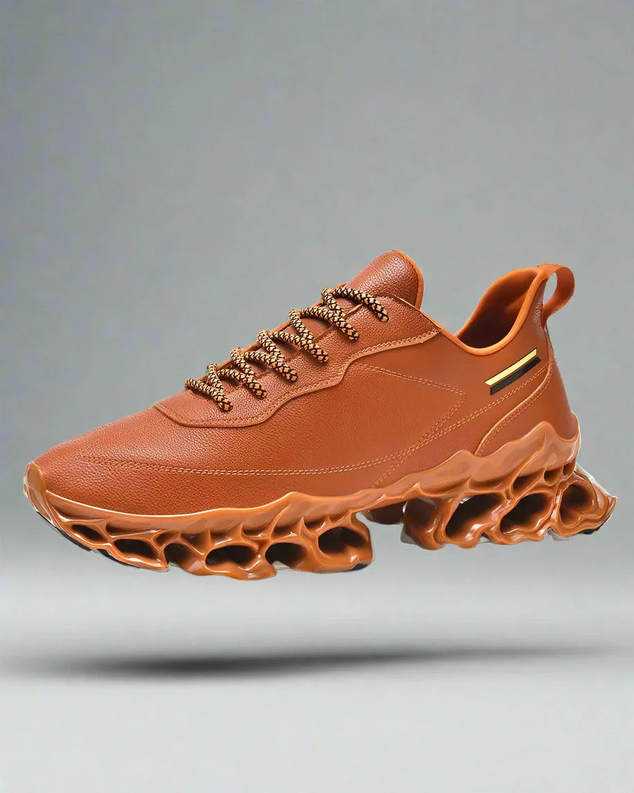 Chic Frosted Leather Sneakers -  breathable mesh fabric - Stylish Frosted Leather Sneakers for Any Outfit