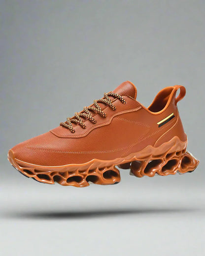 Chic Frosted Leather Sneakers -  breathable mesh fabric - Stylish Frosted Leather Sneakers for Any Outfit