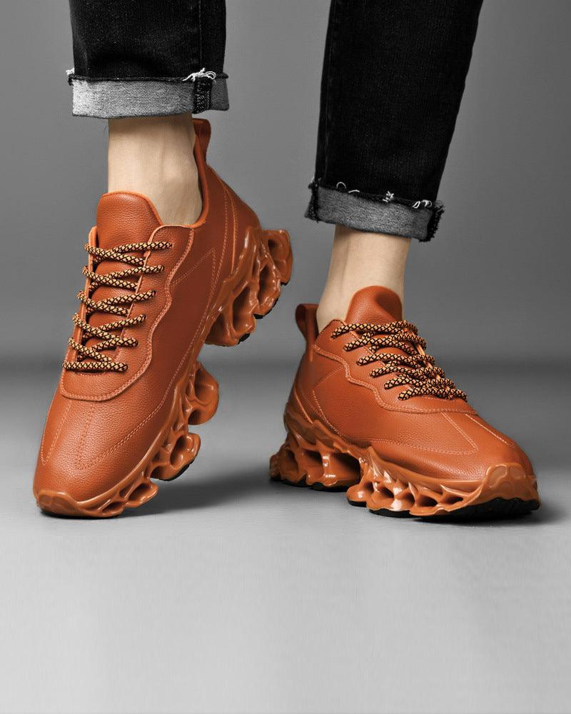 Chic Frosted Leather Sneakers -  comfortable and durable design - Stylish Frosted Leather Sneakers for Any Outfit