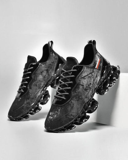 Chic Frosted Leather Sneakers -  comfortable and durable design - Stylish Frosted Leather Sneakers for Any Outfit