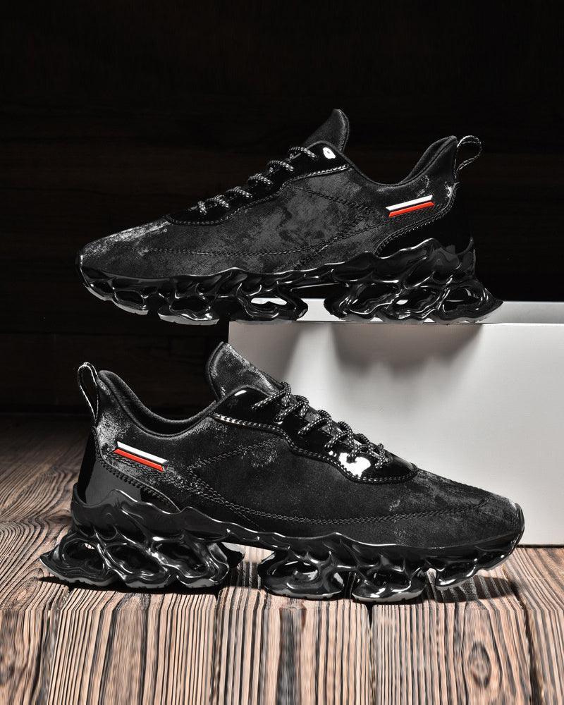 Chic Frosted Leather Sneakers -  comfortable shoes - Stylish Frosted Leather Sneakers for Any Outfit