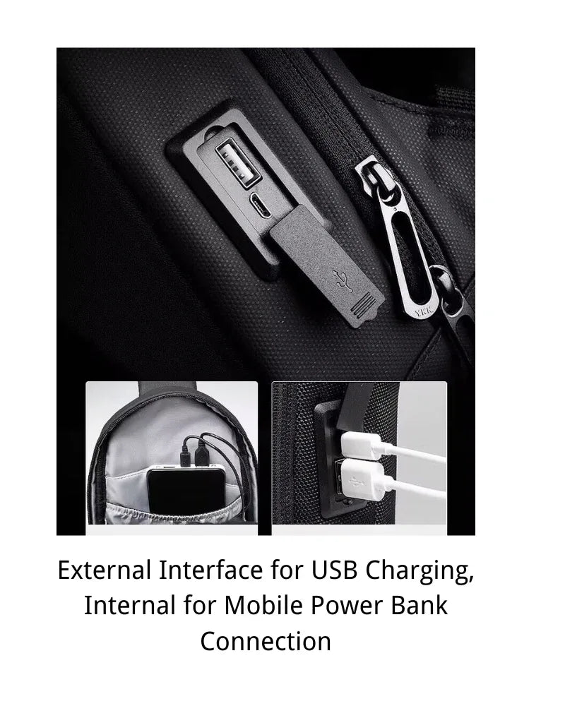 Chic Geometric Sling Pack -  backpack - Chic Geometric Sling Pack with USB Port