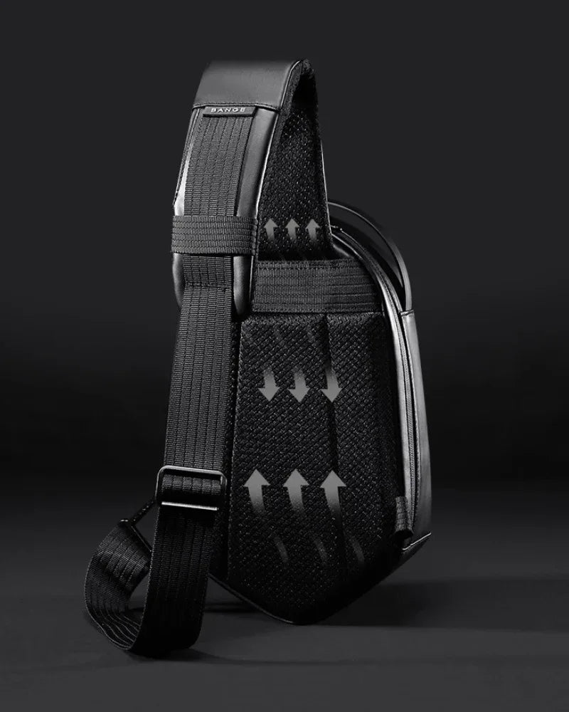 Chic Geometric Sling Pack -  nylon bag - Chic Geometric Sling Pack with USB Port