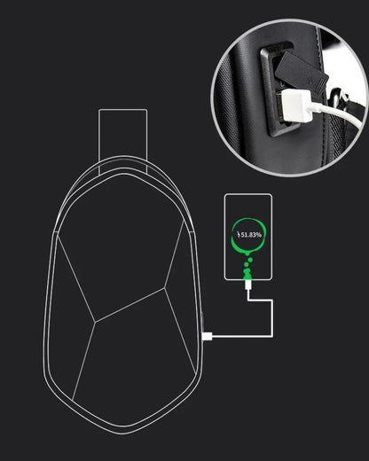 Chic Geometric Sling Pack - techwear-core - Chic Geometric Sling Pack with USB Port