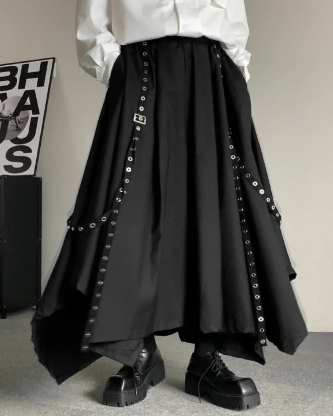 Chic Hakama-Inspired Trousers -  adjustable waist - Hakama-Inspired Trousers for Modern Comfort