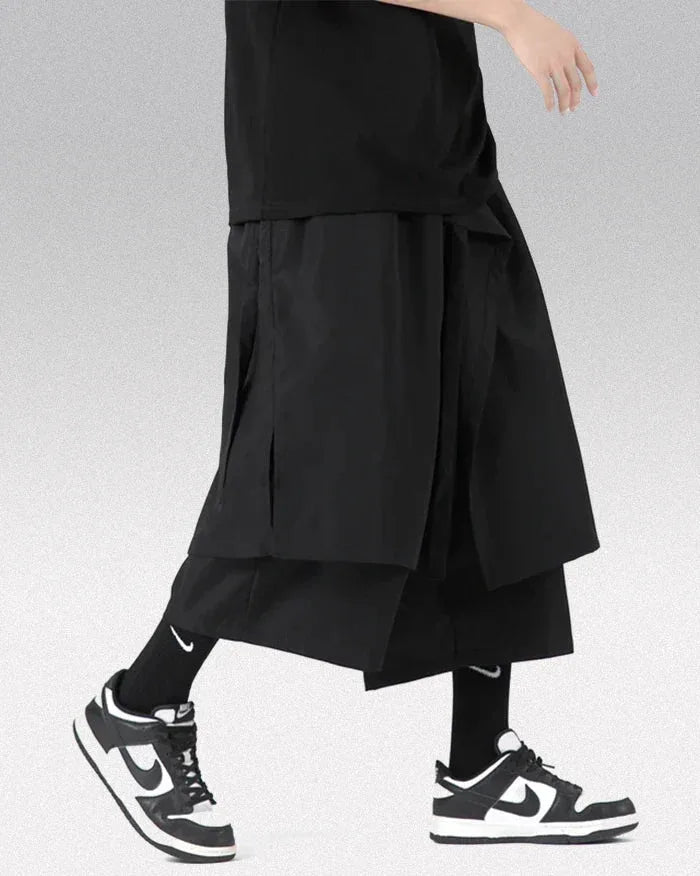 Chic Hakama Streetwear Pants -  comfortable fit - Chic Hakama Streetwear Pants for Unique Style