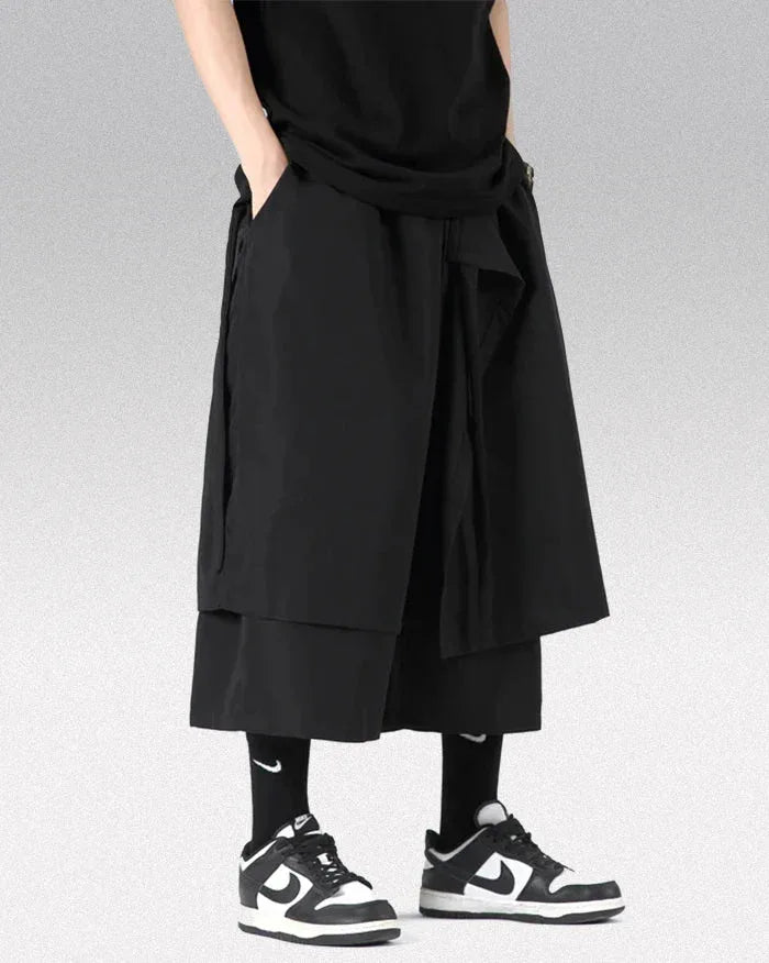 Chic Hakama Streetwear Pants - traditional Japanese aesthetics - Chic Hakama Streetwear Pants for Unique Style