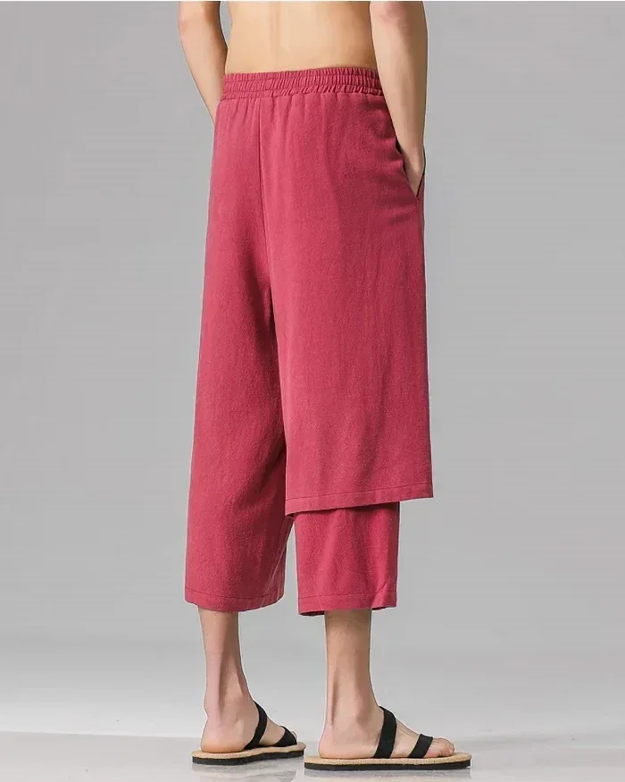 Chic Hakama-Style Trousers -  casual wear - Chic Hakama-Style Trousers for Easy Elegance