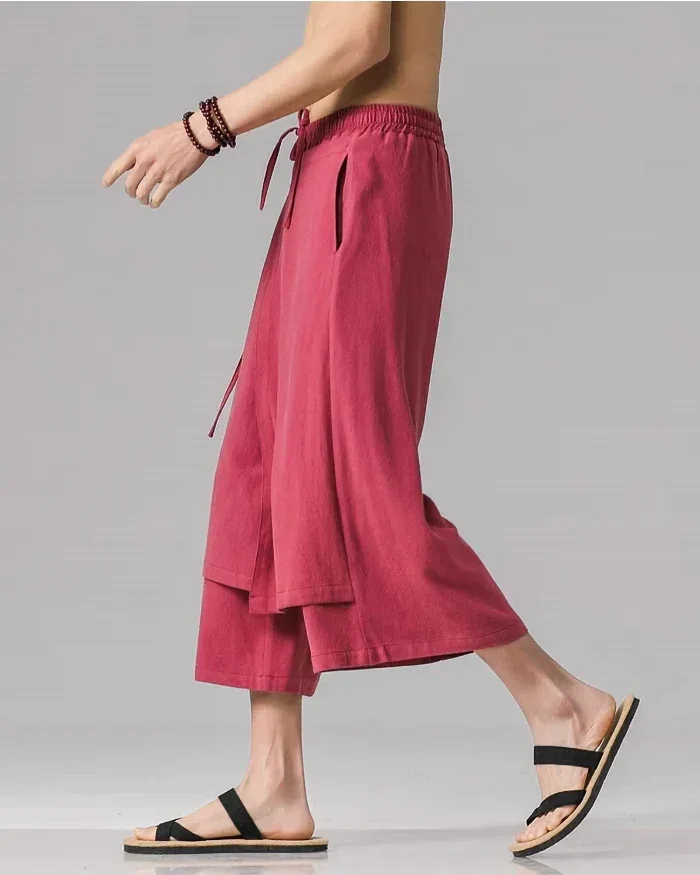 Chic Hakama-Style Trousers -  lightweight trousers - Chic Hakama-Style Trousers for Easy Elegance