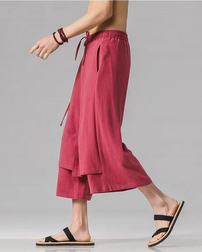 Chic Hakama-Style Trousers -  lightweight trousers - Chic Hakama-Style Trousers for Easy Elegance