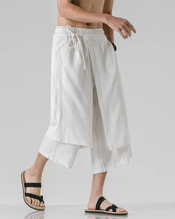 Chic Hakama-Style Trousers -  lightweight trousers - Chic Hakama-Style Trousers for Easy Elegance