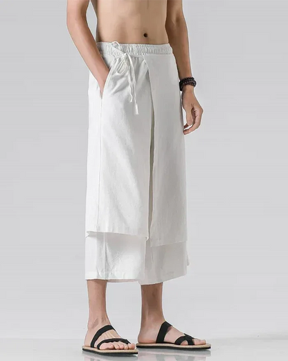 Chic Hakama-Style Trousers -  breathable fabric - Chic Hakama-Style Trousers for Easy Elegance