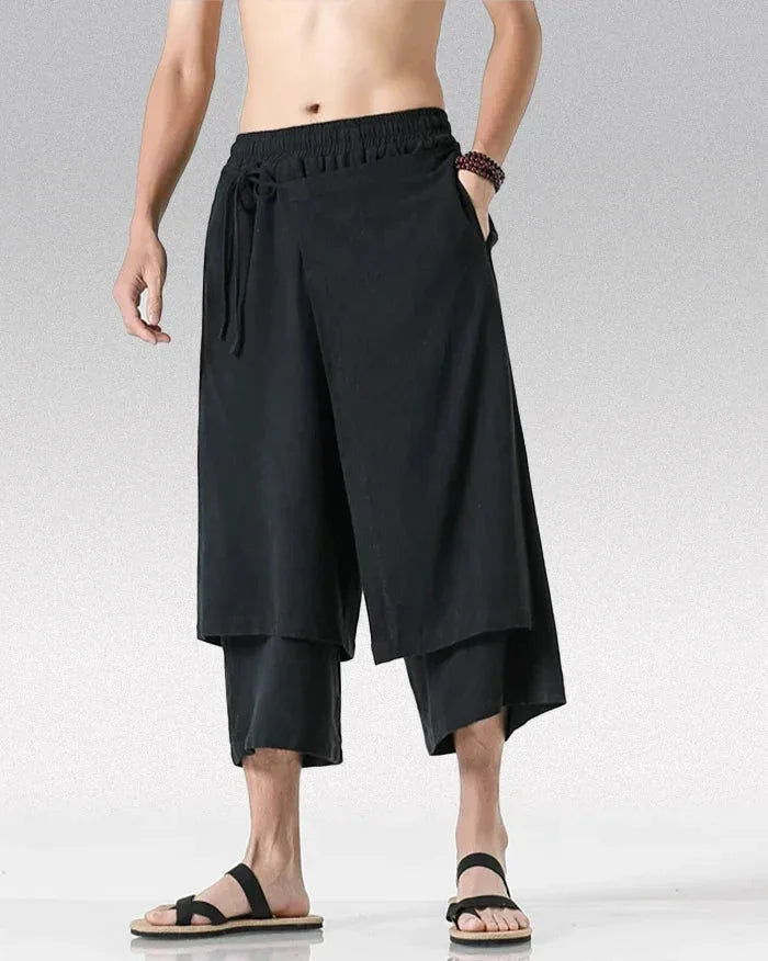 Chic Hakama-Style Trousers - hakama pants - Chic Hakama-Style Trousers for Easy Elegance