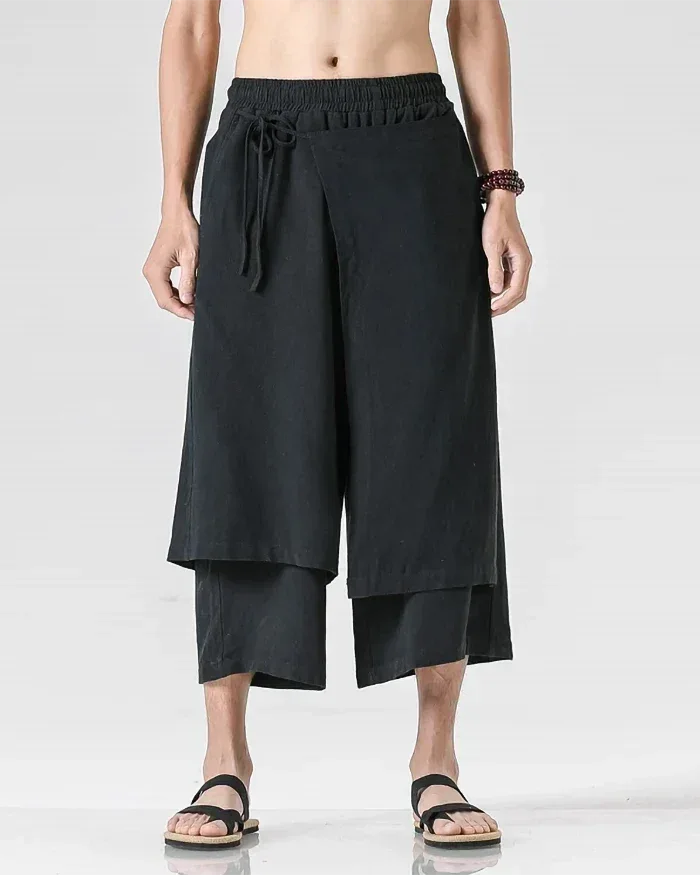 Chic Hakama-Style Trousers - comfortable pants - Chic Hakama-Style Trousers for Easy Elegance