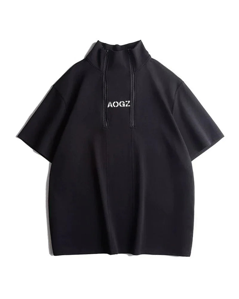 Chic High Neck Urban Top -  cotton - Chic High Neck Urban Top for Modern Style