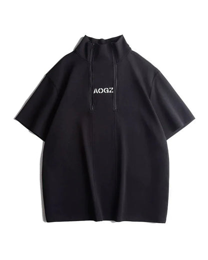 Chic High Neck Urban Top -  cotton - Chic High Neck Urban Top for Modern Style