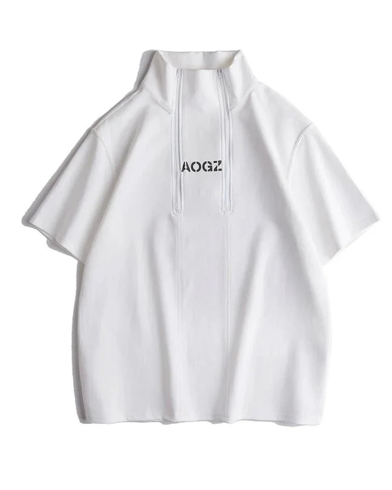 Chic High Neck Urban Top - stylish streetwear top - Chic High Neck Urban Top for Modern Style