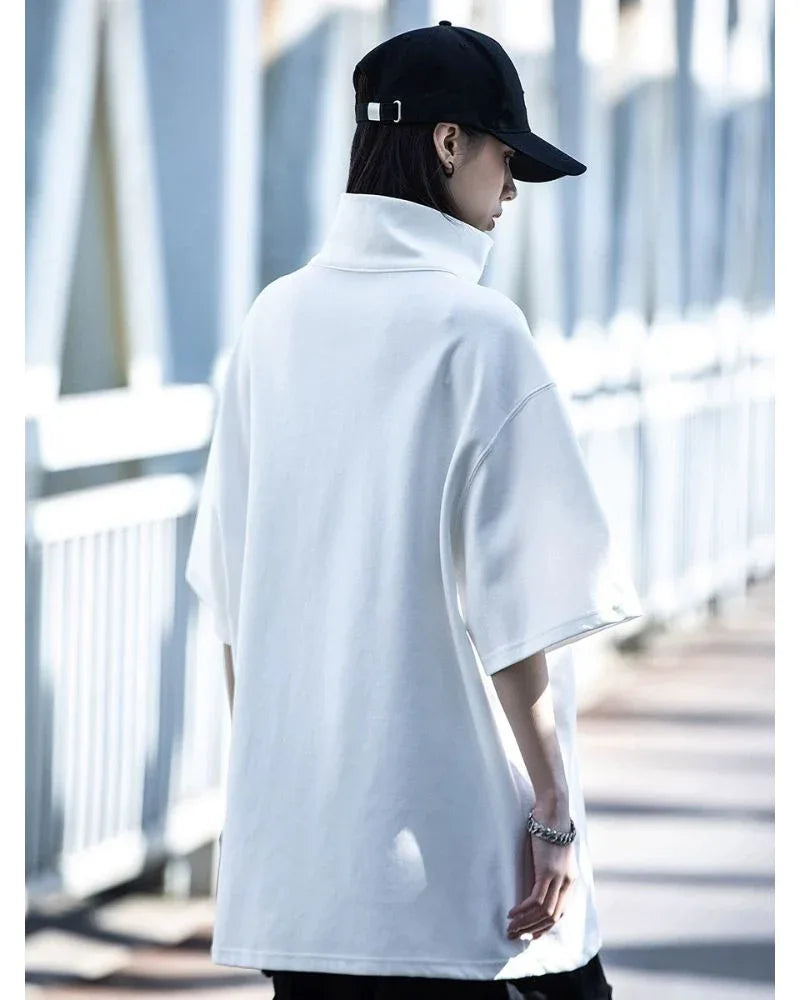 Chic High Neck Urban Top -  urban fashion t-shirt - Chic High Neck Urban Top for Modern Style