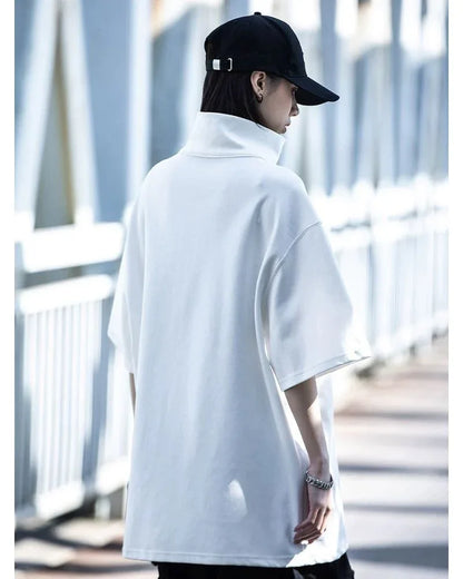 Chic High Neck Urban Top -  urban fashion t-shirt - Chic High Neck Urban Top for Modern Style