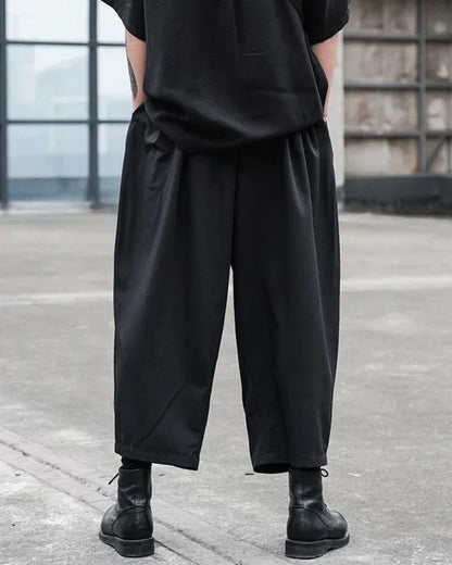 Chic High-Waist Tech Trousers -  black trousers - Chic High-Waist Tech Trousers for Urban Style