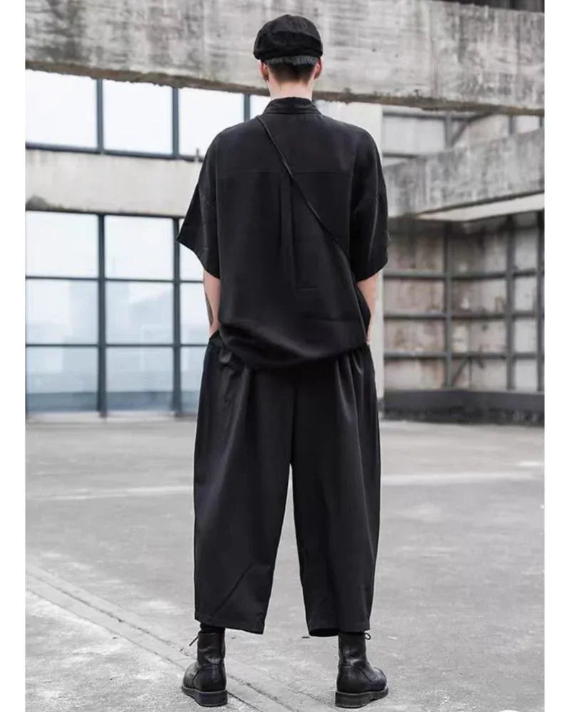 Chic High-Waist Tech Trousers -  comfortable fit - Chic High-Waist Tech Trousers for Urban Style