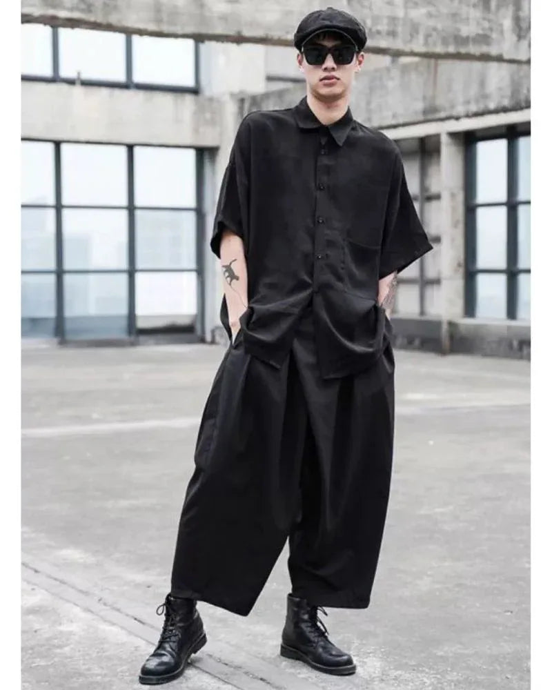 Chic High-Waist Tech Trousers -  fashionable urban trousers - Chic High-Waist Tech Trousers for Urban Style