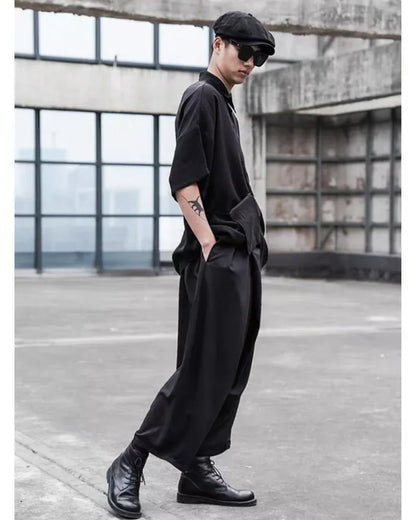 Chic High-Waist Tech Trousers -  functional pockets pants - Chic High-Waist Tech Trousers for Urban Style
