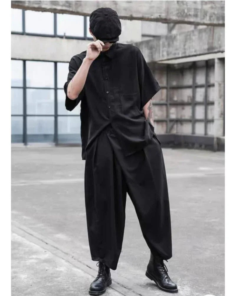 Chic High-Waist Tech Trousers -  techwear pants - Chic High-Waist Tech Trousers for Urban Style
