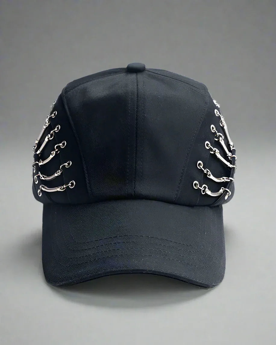 Chic Hollow Chain Beanie -  adjustable cotton cap - Chic Hollow Chain Beanie for Bold Style