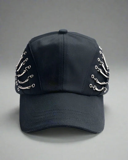Chic Hollow Chain Beanie -  adjustable cotton cap - Chic Hollow Chain Beanie for Bold Style