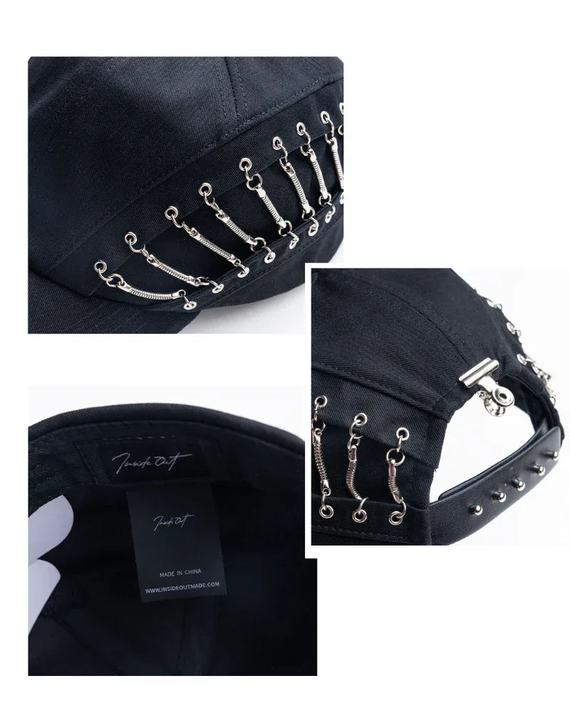 Chic Hollow Chain Beanie -  cotton twill - Chic Hollow Chain Beanie for Bold Style