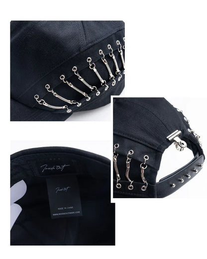 Chic Hollow Chain Beanie -  cotton twill - Chic Hollow Chain Beanie for Bold Style