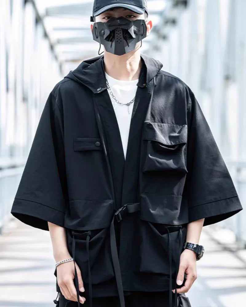 Chic Hooded Kimono Cover-up -  comfortable everyday wear - Chic Hooded Kimono Cover-up for Everyday Use