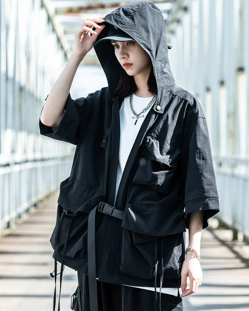 Chic Hooded Kimono Cover-up - hooded kimono - Chic Hooded Kimono Cover-up for Everyday Use