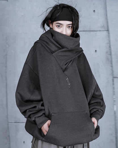 Chic Hoodie Scarf Combo - hoodie - Stylish Urban Techwear Hoodie and Scarf Combo